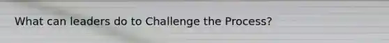 What can leaders do to Challenge the Process?