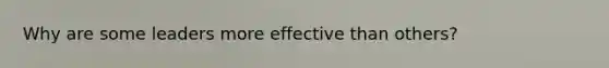 Why are some leaders more effective than others?