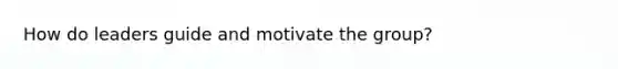 How do leaders guide and motivate the group?