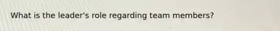 What is the leader's role regarding team members?