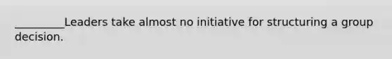 _________Leaders take almost no initiative for structuring a group decision.
