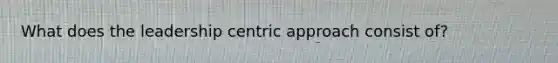 What does the leadership centric approach consist of?