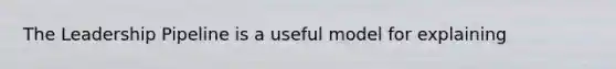 The Leadership Pipeline is a useful model for explaining