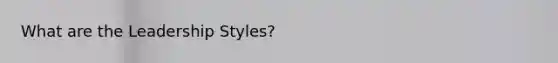 What are the Leadership Styles?