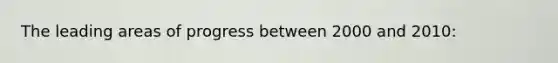 The leading areas of progress between 2000 and 2010: