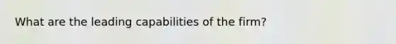 What are the leading capabilities of the firm?