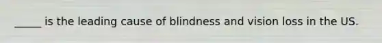 _____ is the leading cause of blindness and vision loss in the US.