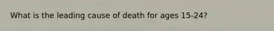 What is the leading cause of death for ages 15-24?