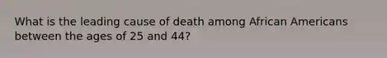 What is the leading cause of death among African Americans between the ages of 25 and 44?