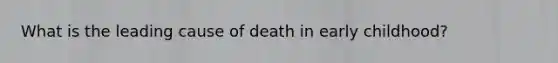 What is the leading cause of death in early childhood?