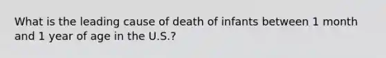 What is the leading cause of death of infants between 1 month and 1 year of age in the U.S.?