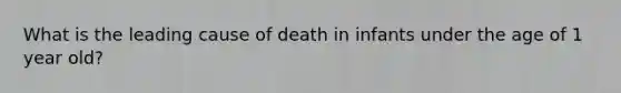 What is the leading cause of death in infants under the age of 1 year old?