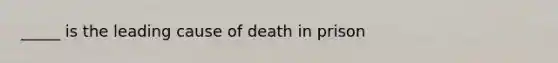 _____ is the leading cause of death in prison