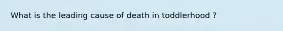 What is the leading cause of death in toddlerhood ?