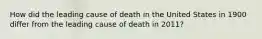 How did the leading cause of death in the United States in 1900 differ from the leading cause of death in 2011?