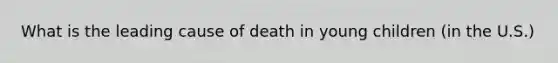 What is the leading cause of death in young children (in the U.S.)