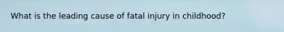 What is the leading cause of fatal injury in childhood?