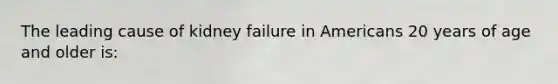 The leading cause of kidney failure in Americans 20 years of age and older is: