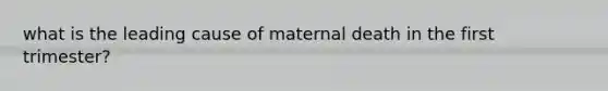 what is the leading cause of maternal death in the first trimester?