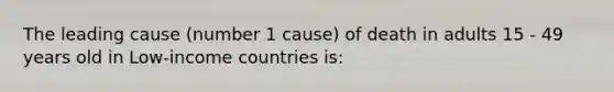 The leading cause (number 1 cause) of death in adults 15 - 49 years old in Low-income countries is: