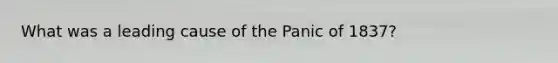 What was a leading cause of the Panic of 1837?