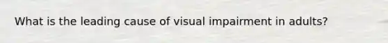 What is the leading cause of visual impairment in adults?