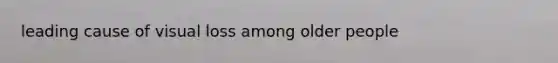 leading cause of visual loss among older people