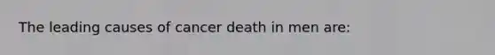 The leading causes of cancer death in men are: