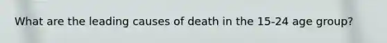 What are the leading causes of death in the 15-24 age group?