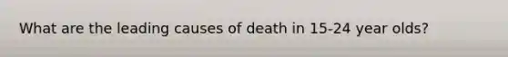 What are the leading causes of death in 15-24 year olds?