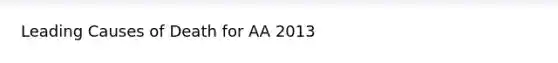 Leading Causes of Death for AA 2013