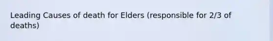 Leading Causes of death for Elders (responsible for 2/3 of deaths)