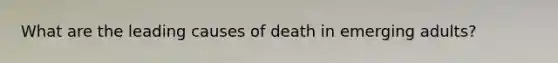 What are the leading causes of death in emerging adults?