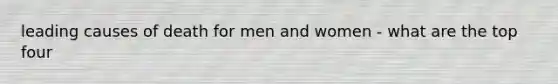 leading causes of death for men and women - what are the top four