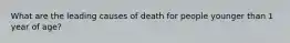 What are the leading causes of death for people younger than 1 year of age?