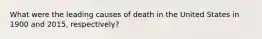 What were the leading causes of death in the United States in 1900 and 2015, respectively?