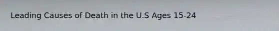 Leading Causes of Death in the U.S Ages 15-24