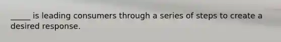 _____ is leading consumers through a series of steps to create a desired response.