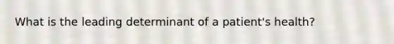 What is the leading determinant of a patient's health?