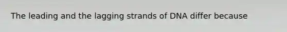 The leading and the lagging strands of DNA differ because