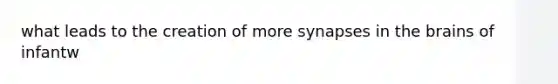 what leads to the creation of more synapses in the brains of infantw