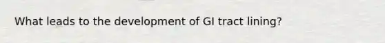 What leads to the development of GI tract lining?