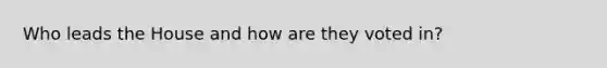Who leads the House and how are they voted in?