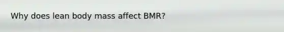 Why does lean body mass affect BMR?