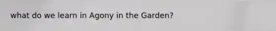 what do we learn in Agony in the Garden?