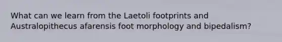 What can we learn from the Laetoli footprints and Australopithecus afarensis foot morphology and bipedalism?