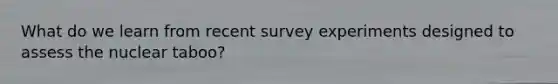 What do we learn from recent survey experiments designed to assess the nuclear taboo?