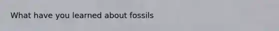 What have you learned about fossils