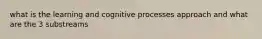 what is the learning and cognitive processes approach and what are the 3 substreams