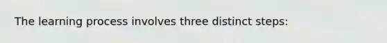 The learning process involves three distinct steps: